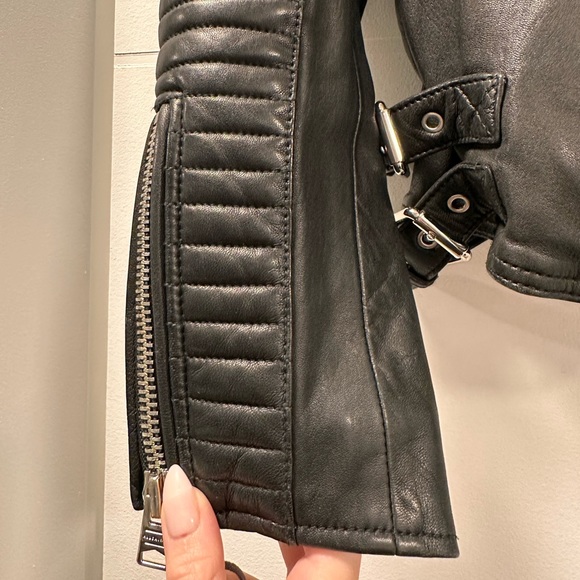 AllSaints - Estella Leather Biker Jacket - Picture 5 of 7